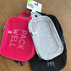 Pack Well Travel Bag Set - Pink, Black, White